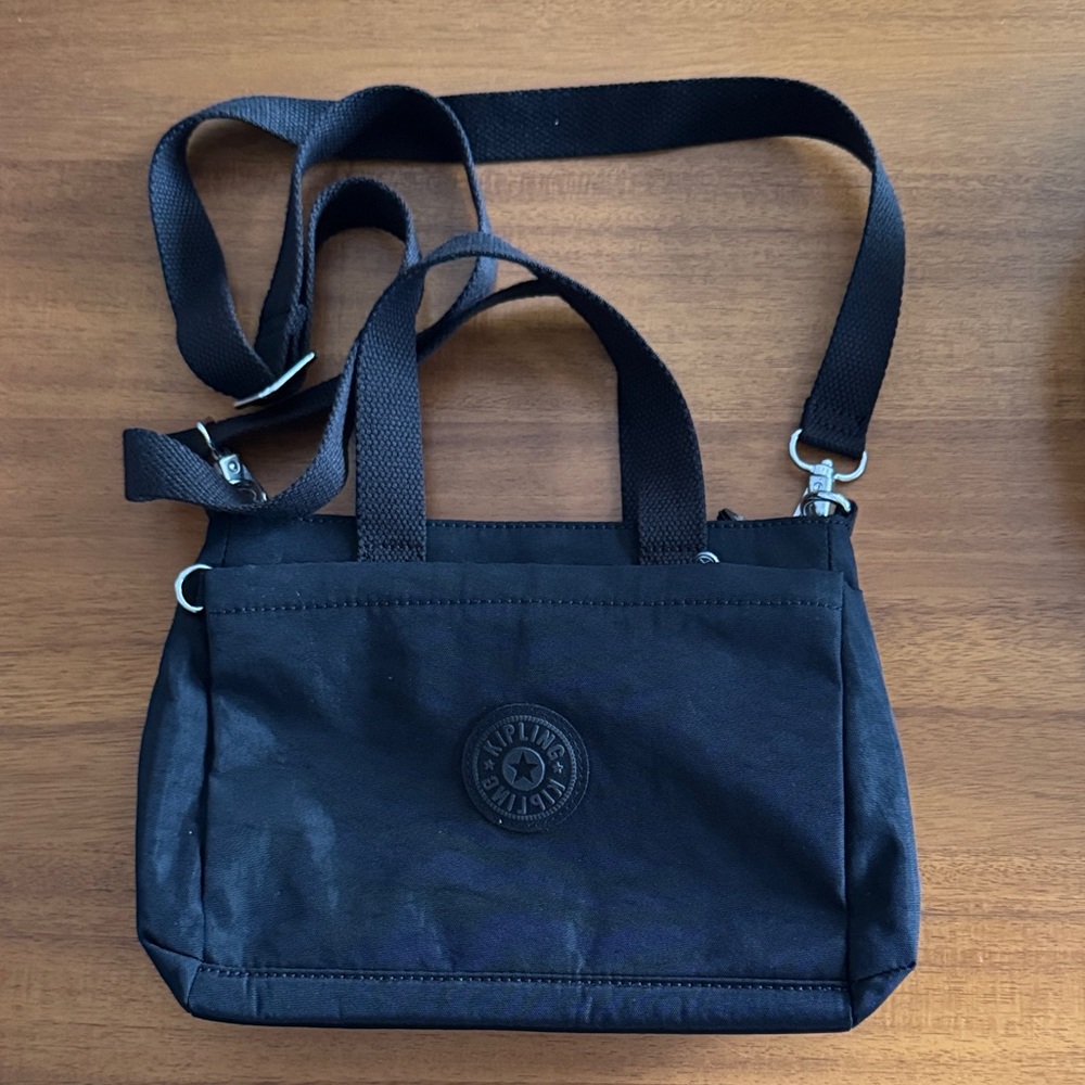 Kipling Black Nylon Mini Tote with Adjustable Strap